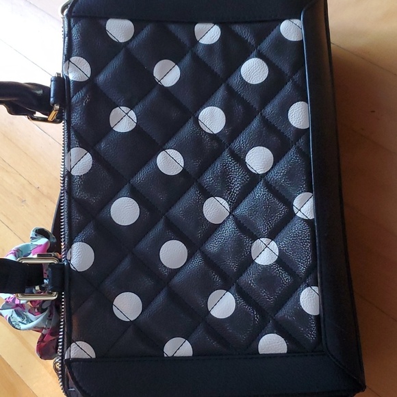 Betsey Johnson Polka dot crossbody bag. Floral scarf. Removable strap. - Picture 9 of 16